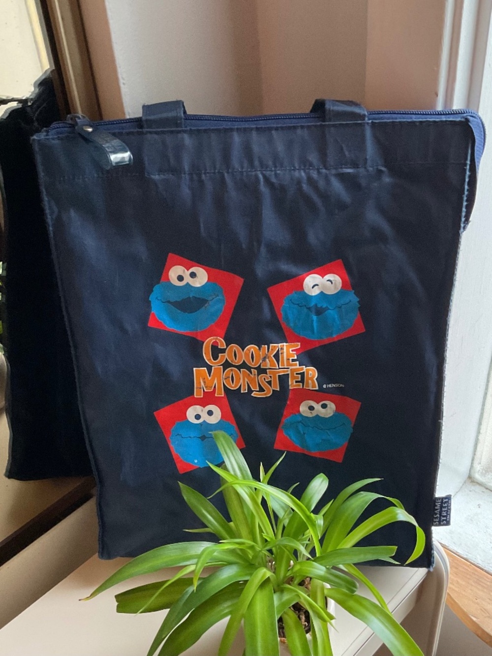 Vintage Cookie Monster Sesame Street Tote Bag